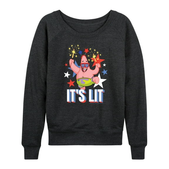 SpongeBob SquarePants - Lit Fireworks Patrick - Women's Lightweight French Terry Long Sleeve Shirt