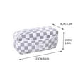 thumbnail image 3 of Lksixu Checkered Pencil Case, Large Capacity Double-Layer Pencil Pouch with Zipper and Compartments, Gray Plaid Pattern Large Opening Pencil Bag Stationery Storage Organizer, 3 of 9