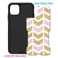 thumbnail image 2 of DistinctInk Custom SKIN / DECAL compatible with OtterBox Commuter for iPhone 11 Pro MAX (6.5" Screen) - Pink & Gold Print - Random Chevron Pattern, 2 of 5