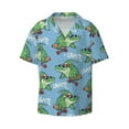 thumbnail image 3 of Cauagu Crocodile Riding Skateboard Men's Short Sleeve Button Down Hawaiian Shirt for Men Bowling Shirts Casual Summer Beach Shirt,Small, 3 of 6