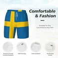thumbnail image 3 of Mens Swedish Flag 2 in 1 Quick Dry Swim Trunks with Compression Liner Beach Shorts, 3 of 6