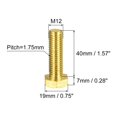 thumbnail image 2 of Unique Bargains Brass Hex Bolts, M12x40mm 2 Pack Fully Thread Grade 4.8 Machine Screws, 2 of 4