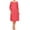 Medium Polka Red, variant on Women's Plus Size Loose Fit Scoop Neck 3/4 Sleeve Polka Dot Patterned A-Line Long Dress