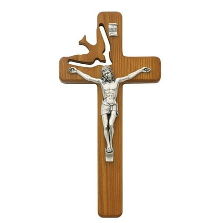 McVan 77-06 8 in. Walnut Stained Wood with Holy spirit Cut Out Crucifix
