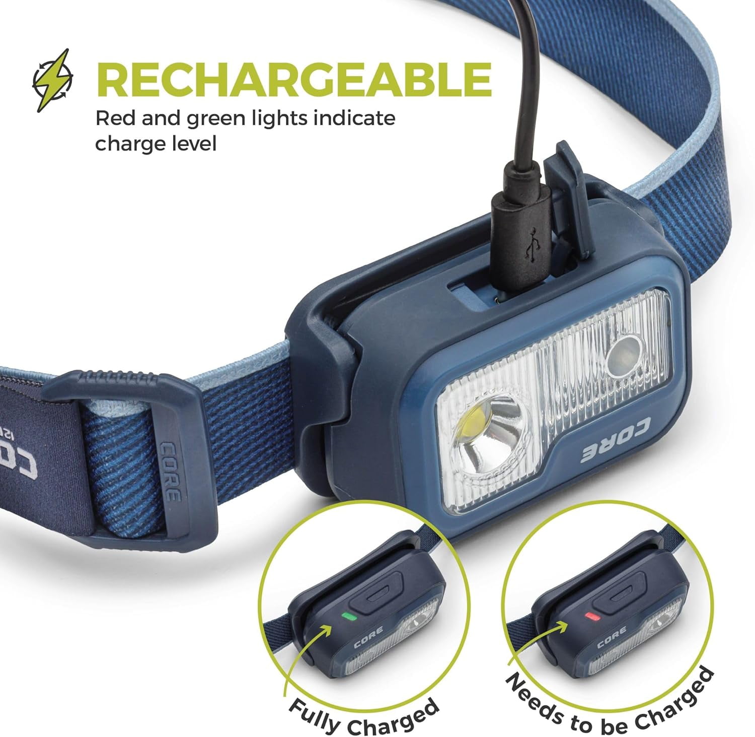 CORE 1200 Lumen Rechargeable LED Headlamp, 1 Pack, Hands Free Lighting