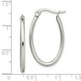 thumbnail image 3 of FB Jewels Stainless Steel 18mm Diameter Oval Hoop Earrings, 3 of 3