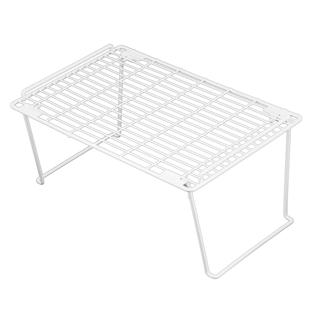 Mainstays Stackable Storage Shelf Clear Plastic with Folding