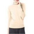 thumbnail image 5 of Fanxing Women's Slim Fitted Shirts Turtle Neck Long Sleeve Tops Fall Basic Tees Fleece Lined Layering Lightweight Going Out Tops, 5 of 5
