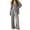 Gray, variant on Womens 3 Piece Loungewear Set, Cozy Homewear Set with Long Sleeve Cardigan, Cami Top, and Wide Leg Pants Loungewear Set