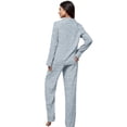 thumbnail image 3 of DHFJKG Pajamas For Women Set Long Sleeve Sleepwear Pants Set 2 Piece Loungewear Comfortable Button Down Lapel Shirt Comfy Nightwear, 3 of 4