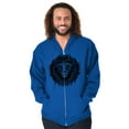 thumbnail image 5 of Lion Jungle Symbolic Spirit Animal Zip Up Hoodie Men's Women's Brisco Brands L, 5 of 6