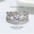 thumbnail image 2 of Wedding Ring Set for Women CZ Engagement 3pc Bridal Band Sterling Silver Ginger Lyne Collection, 2 of 6