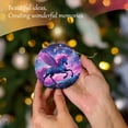 thumbnail image 4 of Funny Christmas Ornament,Beautiful Pink And Blue Pegasus In The Sky With Stars,Xmas Round Ceramic Pendant, 4 of 6