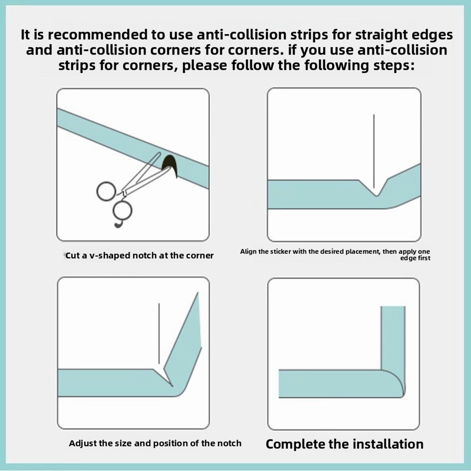 2m edge and corner protection anti-collision strips, L-shaped and W-shaped, waterproof and anti-fouling, elastic and soft, caring for the health of the baby, suitable for table corners, windows, corn