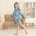 thumbnail image 4 of FORMRS Niños Bathrobe Unisex Hooded Robe Soft Plush Pajamas Sleepwear, Size 2-3T, Sea Window, 4 of 7