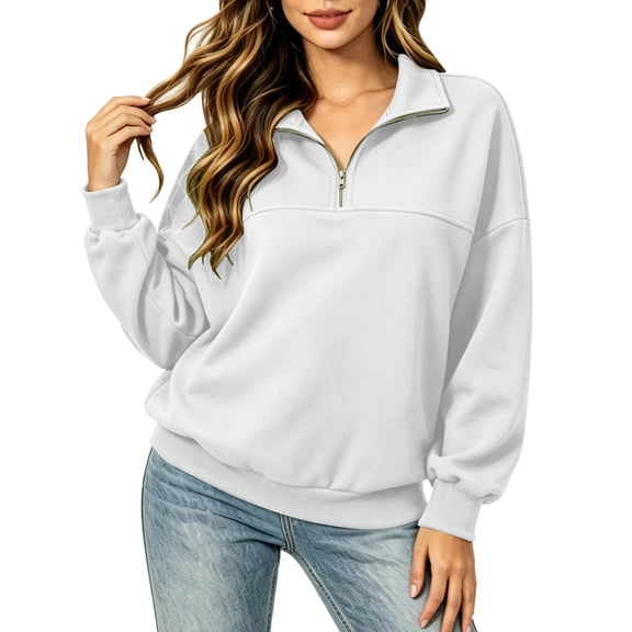 NominalSnug 1/4 Zip up Sweatshirts for Women Fall Winter Lightfleece Lined Long Sleeve Shirts Stand Collar Pullover Tops