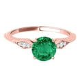 thumbnail image 2 of Aonejewelry 0.85 Ct. Ttw Diamond and Emerald Ring In 14K Rose Gold, 2 of 4