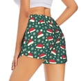 thumbnail image 3 of Goofa Santa Hat Joy Green Festive Printed Women 2 in 1 Running Shorts,Quick Dry Athletic Workout Shorts,High Waisted Athletic Shorts with Liner Pockets-X-Large, 3 of 9
