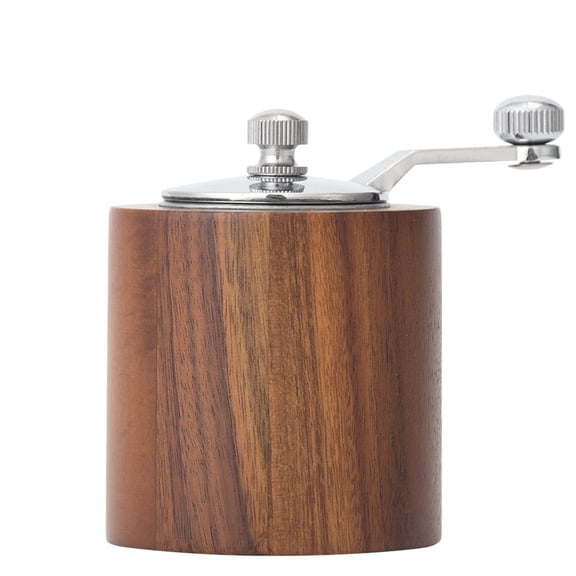 Portable Coffee Grinder - Adjustable Coarseness, Wood Stainless Steel, for Home/Travel