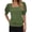 Army green, variant on Solid Square Neck Women's Puff Short Sleeve Sweater Tops Rendy Casual Knit Tops