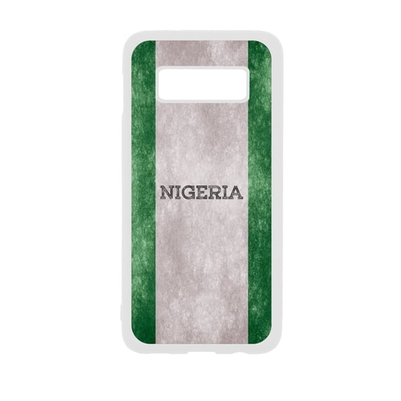 Flag Nigeria - Nigerian Grunge Flag White Rubber Case Cover for The Samsung Galaxy s10e (s10 Edge) - Samsung Galaxy s10e Accessories - Samsung Galaxy s10e Case