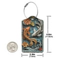 thumbnail image 4 of Sikiie Colorful Koi Fish Art Luggage Tag for Suitcase Leather Baggage Tag with Stainless Steel Loop Privacy Cover for Women Men Girls-1, 4 of 5