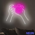 thumbnail image 5 of Handmadetneonsign Hands Holding Camera Neon Sign, Camera Led Sign, Photographer Led Light 94376, 5 of 5