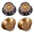 thumbnail image 1 of Graflsoa EPI/LP Electric Guitar Knob Caps, Volume & Tone Control Potentiometer Covers, UFO Design, Black & Gold, Set of 4, 1 of 6