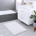 thumbnail image 2 of Chenille Bathroom Rugs Mat 24"x17", Non-Slip Bath Mat for Bathroom Floor, Washable Soft Thick Water Absorbent Microfiber Shower Mat, White, 2 of 6