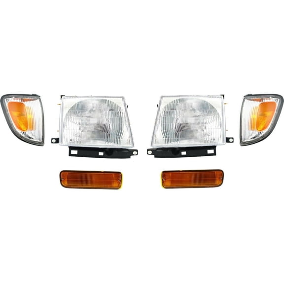 Geelife Headlight Kit For 1998-2000 Toyota Tacoma DLX Left and Right RWD (2WD) 6pc
