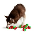 thumbnail image 4 of Midlee Candy Cane Tennis Balls Dog 1.5" Balls with Squeaker- Set of 6, 4 of 7