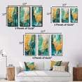 thumbnail image 4 of Designart "Oceanic Harmony Turquoise Waves Abstract V" Abstract Painting Framed Wall Art Set Of 3 - Gold Modern Frame Canvas Set For Living Room Decor, 4 of 6