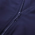 thumbnail image 5 of Pxiakgy Cold Shoulder 3/4 Roll Sleeve Tops for Women Loose Shirt Chiffon Zipper Long Sleeves Plus Size Tops Cold Shoulder Top Zip Front Shirts V Neck Blouses Tunic Top Navy Xxl, 5 of 6