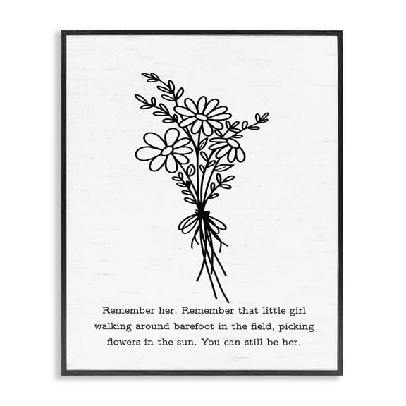 Stupell Industries You Can Still Be Her Plants & Flowers Painting Black Framed Art Print Wall Art, 11 x 14