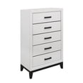 thumbnail image 2 of Global Furniture USA Kate White and Black 5-Drawer Bedroom Chest, 2 of 7