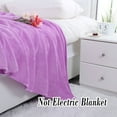 thumbnail image 2 of PiccoCasa 1 Pcs Home Warm Soft Microplush Fleece Solid Throw Blanket Light Purple 59" x 78", 2 of 10