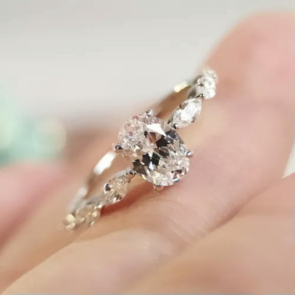 Pretty Women 925 Silver Ring Cubic Zircon Wedding Jewelry Gift Sz 6-10