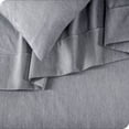 thumbnail image 3 of Bare Home Heathered Blueberry Cationic Microfiber Sheet Set, Wrinkle Resistant, Deep Pocket, Twin, 3 of 6