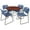 Cherry, variant on 42" Round Breakroom Table- Cherry Top- Chrome Base & 4 Zeng Stack Chairs- Grey