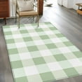 thumbnail image 4 of Sage Green Buffalo Check 2.7x5 Area Rugs, Farmhouse Plaid Modern Geometric Non-Skid Rubber Backing Large Rectangle Rugs - Living Room Bedroom Home Office, Indoor Floor Mat Carpets Washable Rug, 4 of 9