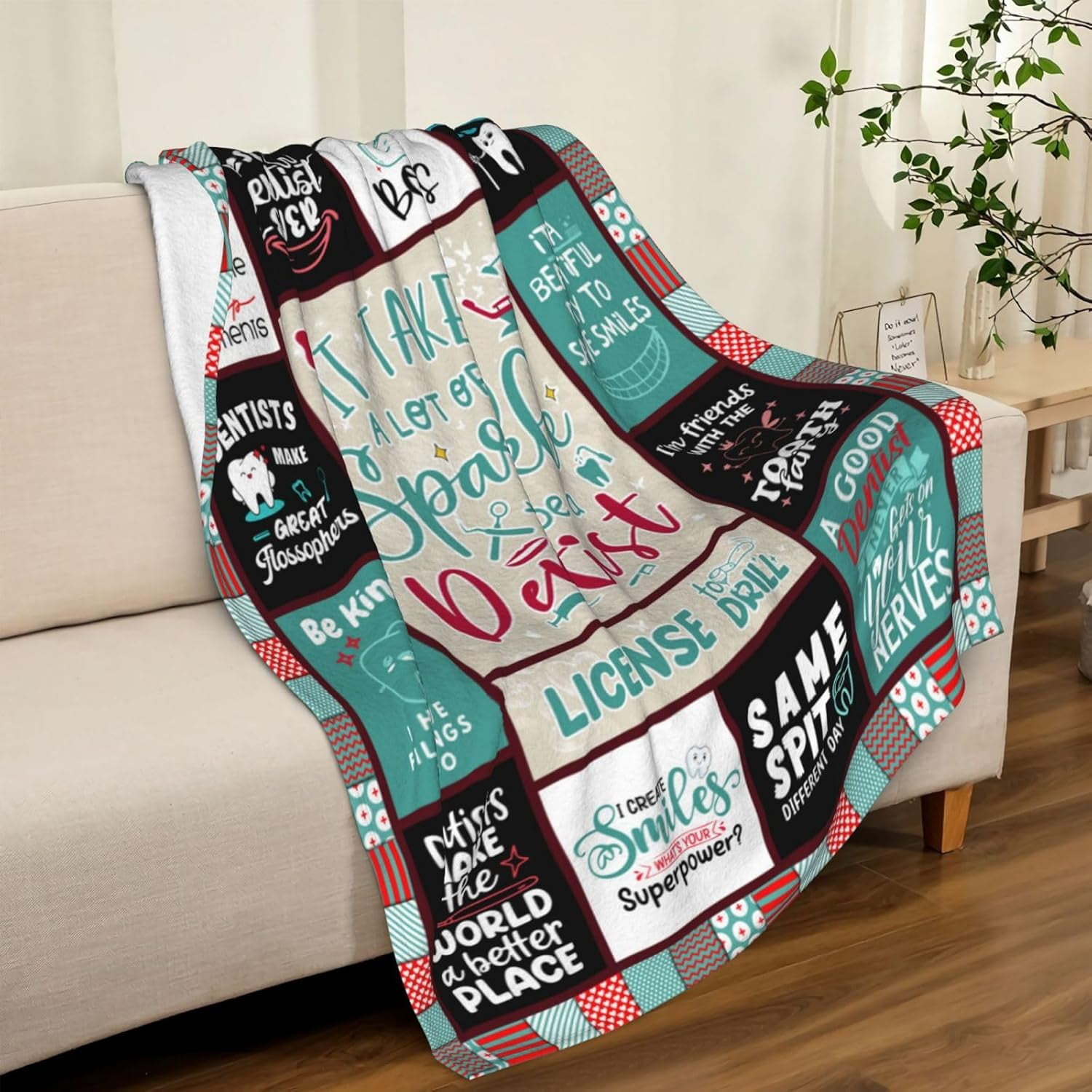 Dentist Gift, Xmas Gifts for Dentist, Dentist Gifts for Women, Dentist Appreciation Gifts, Dentist Gift for Christmas, Dental Gifts for Dentist/Coworkers Women, Best Dentist Gift Throw Blanket 60"x50"