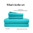 thumbnail image 3 of Superior Cotton Blend 800 Thread Count Sheet Set, Split King, Teal, 3 of 6