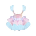 thumbnail image 2 of IEFIEL Kids Girls Ballet Dance Tutu Dress Gymnastics Leotard Ruffled Shoulder Sequins Ballerina Costume Light Blue 4, 2 of 5