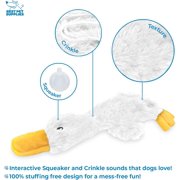 Best Pet Supplies Crinkle Dog Toy for Small, Medium, and Large Breeds, Cute No Stuffing Duck with Soft Squeaker, Fun for Indoor Puppies and Senior Pups, Plush No Mess Chew and Play