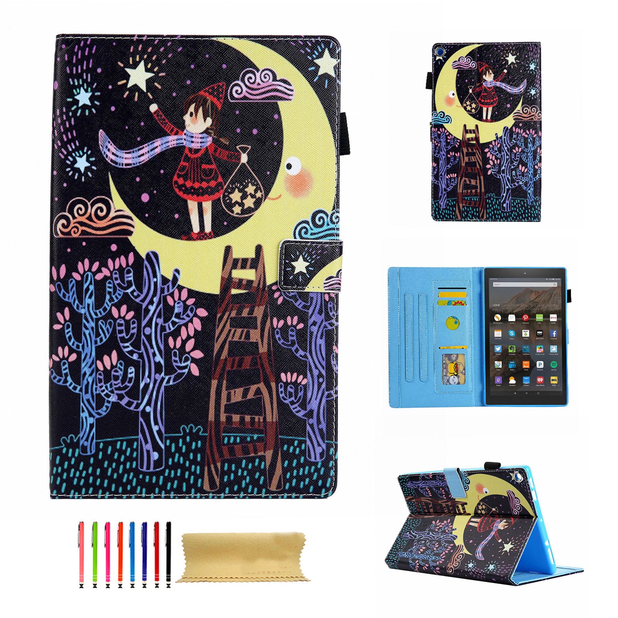 HD 10 Tablet 2017 Model Case, Dteck Slim Flip Folio PU Leather Stand