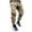 Khaki, variant on BXINGOHAI Mens Cargo Pants Casual Drawstring Workout Pants Solid Lose Fit Pants 2024 Outdoor Running Hiking Long Pant With Zip Pockets Army Green,L