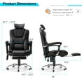 thumbnail image 2 of YODOLLA Office Chair with 7 Points Massage & Heat Function, Adjustable Executive Faux Leather Chair With Arm in Black, 2 of 10
