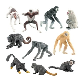 Fridja 3.5inch Jungle Animal Model Playsets 2 PCS Mini Gorilla Figurines  Armed Gorilla Action Figure Toy for Child Kids Decor Gift 
