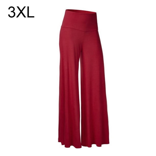 Pantalones Pantalones de yoga de cintura alta Pantalones de mujer de pierna ancha Ropa deportiva, Rojo, 3XL Methold AP002098-13