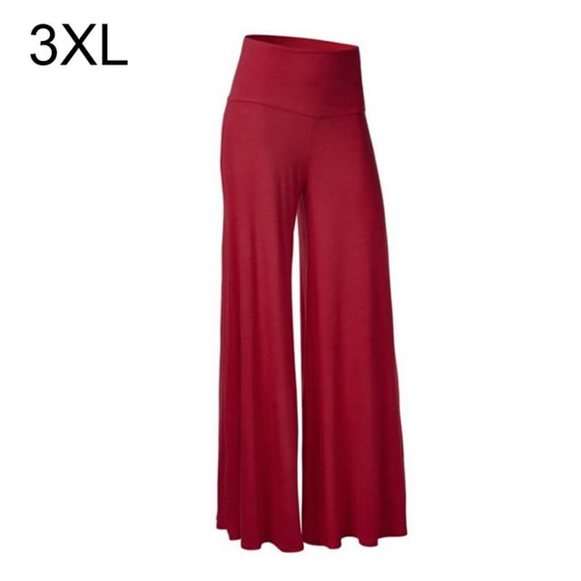 Pantalones Pantalones de yoga de cintura alta Pantalones de mujer de pierna ancha Ropa deportiva, Rojo, 3XL sidaley AP002098-13